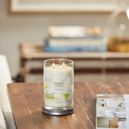 Yankee Candle® Signature Tumbler didelė žvakė – Clean Cotton®