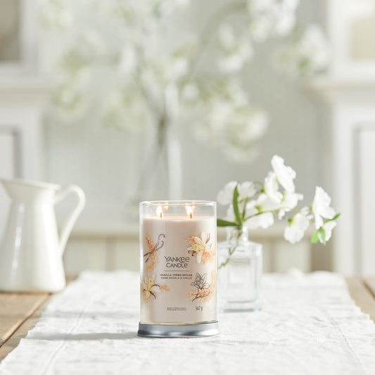 Yankee Candle® Signature Tumbler didelė žvakė – Vanilla Crème Brûlée