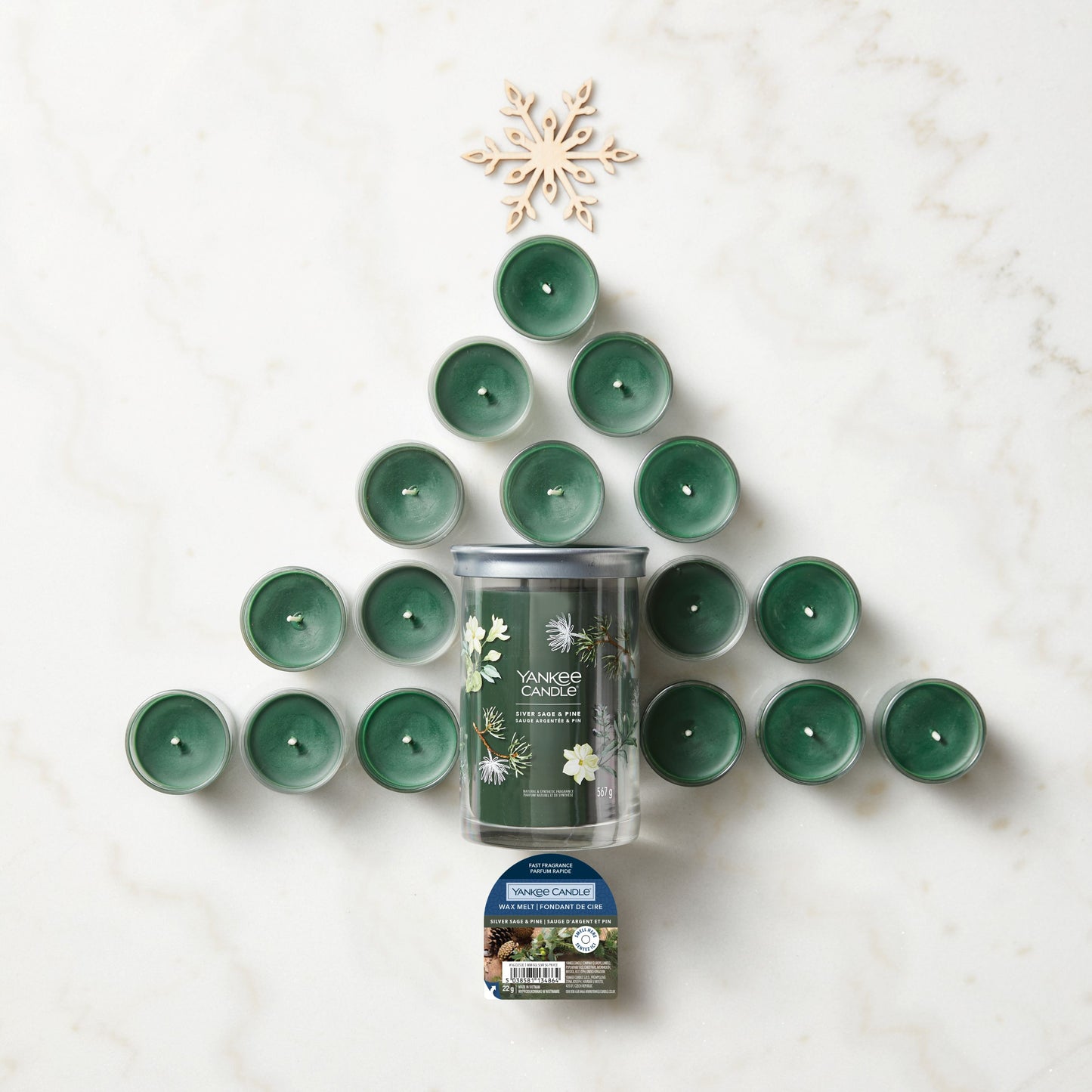 Yankee Candle® Signature Tumbler didelė žvakė – Silver Sage & Pine