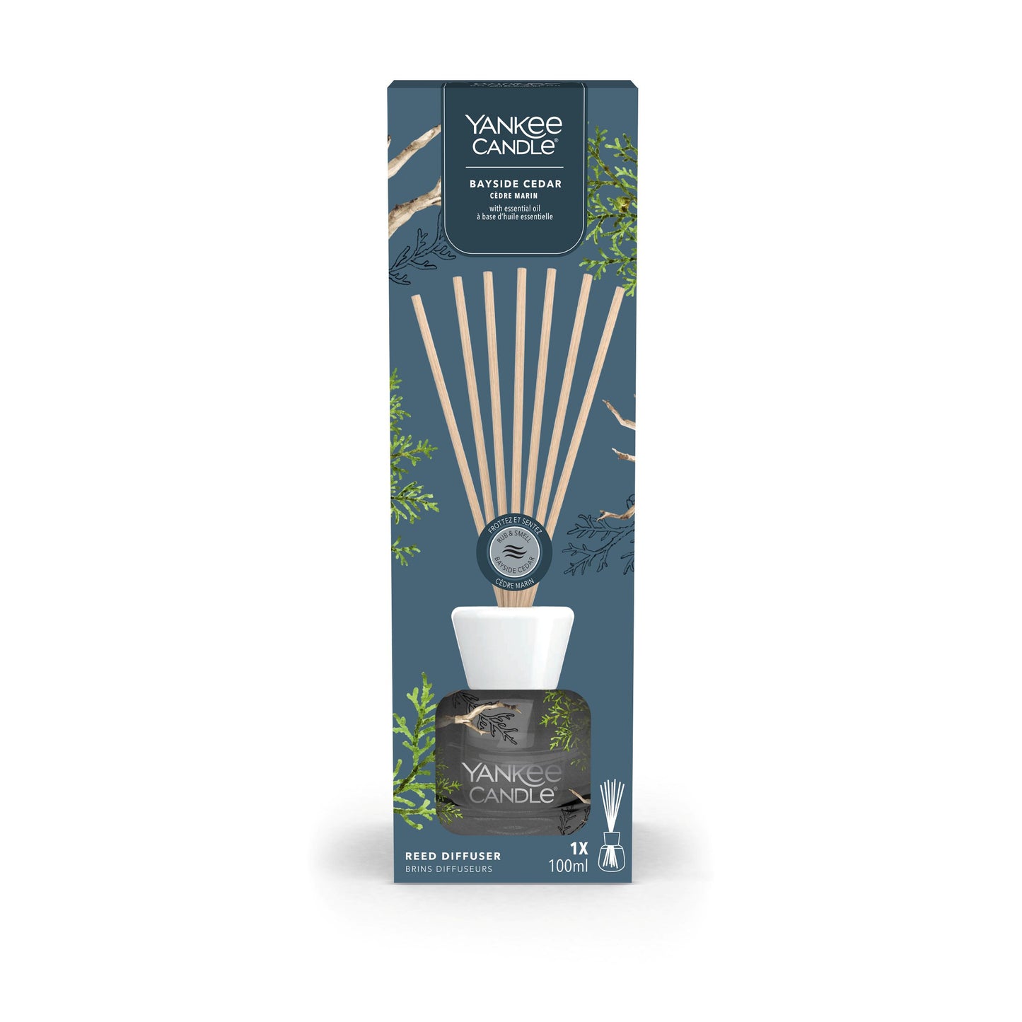Yankee Candle Bayside Cedar – kvapų difuzorius su lazdelėmis