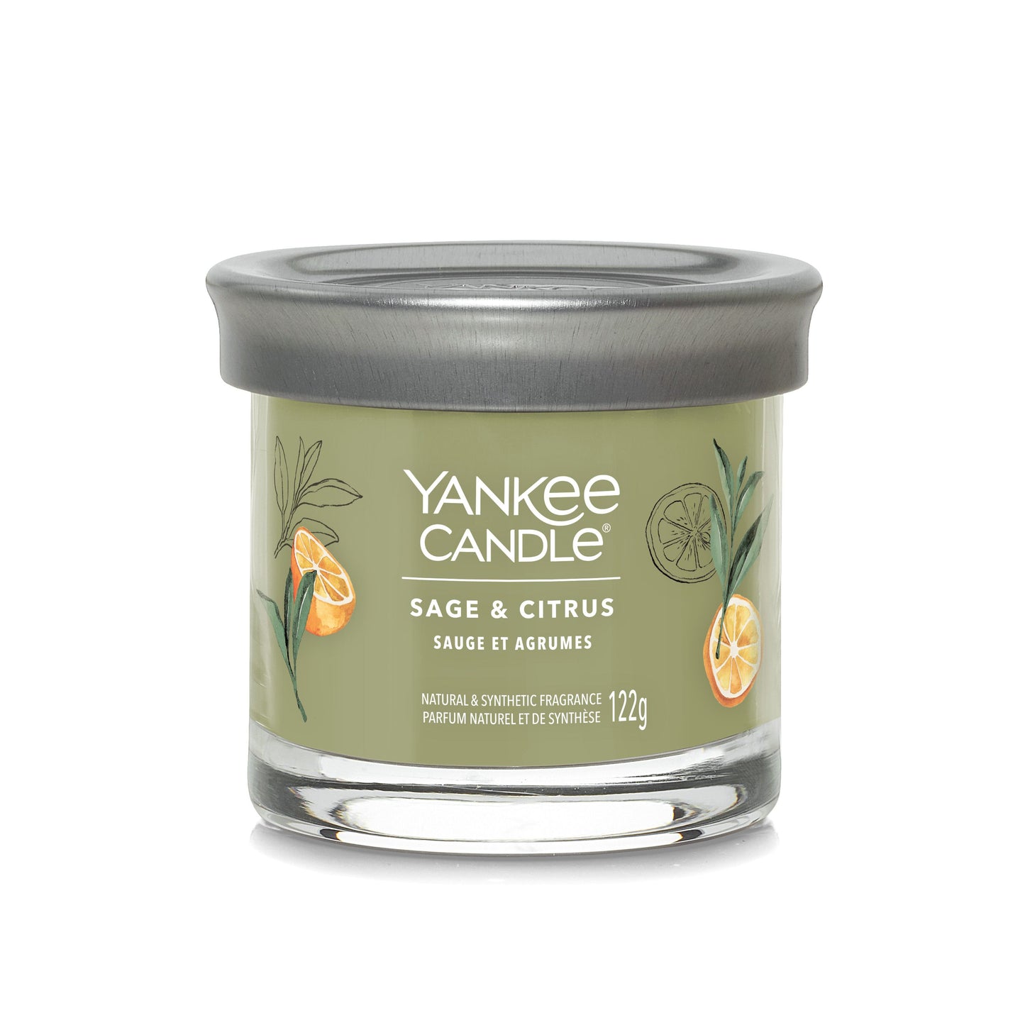 Yankee Candle Signature kolekcijos maža stiklinė žvakė – Sage & Citrus