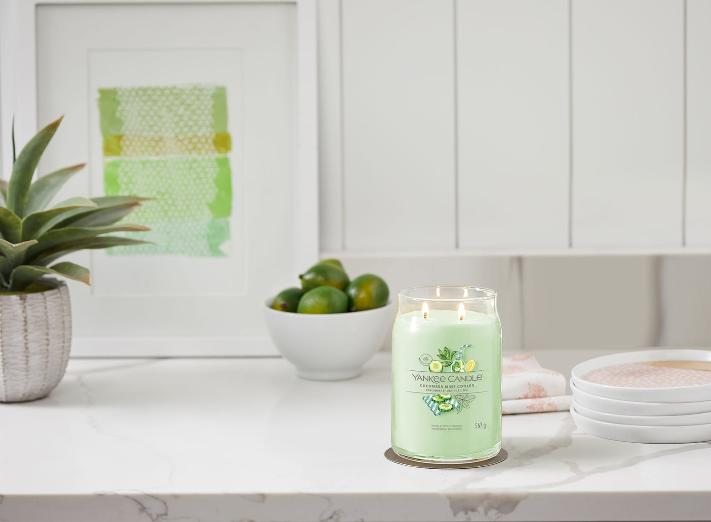 Yankee Candle® Signature didelė žvakė – Cucumber Mint Cooler