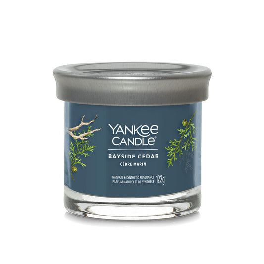 Yankee Candle Signature kolekcijos maža stiklinė žvakė – Bayside Cedar