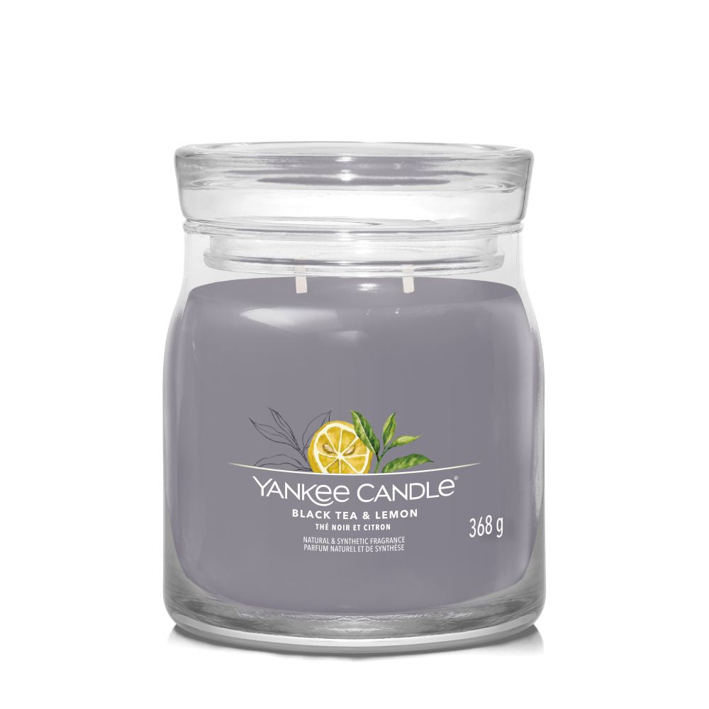 Yankee Candle® Signature vidutinė žvakė – Black Tea & Lemon