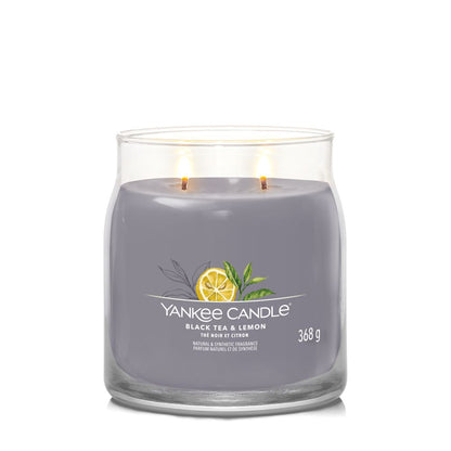 Yankee Candle® Signature vidutinė žvakė – Black Tea & Lemon