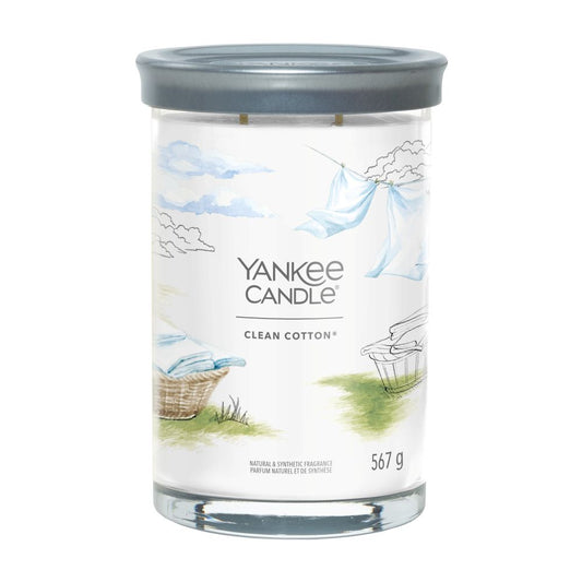 Yankee Candle® Signature Tumbler didelė žvakė – Clean Cotton®
