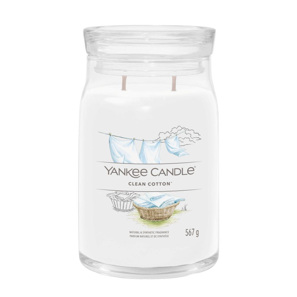 Yankee Candle® Signature didelė žvakė – Clean Cotton®