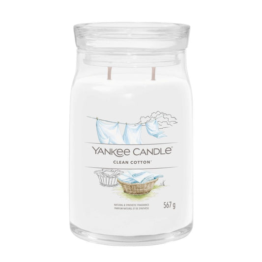 Yankee Candle® Signature didelė žvakė – Clean Cotton®