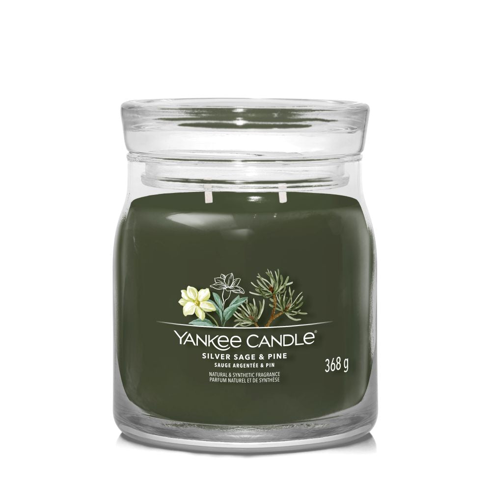 Yankee Candle® Signature vidutinė žvakė – Silver Sage & Pine