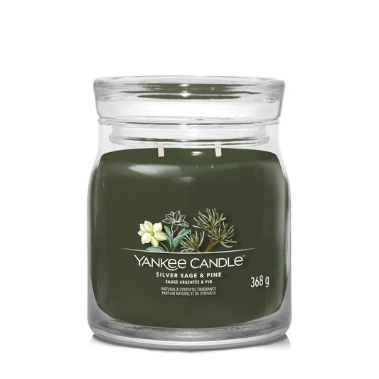 Yankee Candle® Signature vidutinė žvakė – Silver Sage & Pine