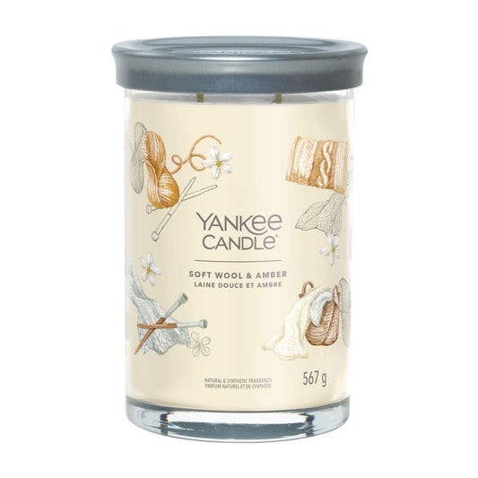 Yankee Candle® Signature Tumbler didelė žvakė – Soft Wool & Amber