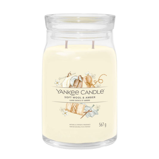 Yankee Candle® Signature didelė žvakė – Soft Wool & Amber
