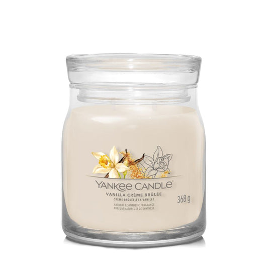 Yankee Candle® Signature vidutinė žvakė – Vanilla Crème Brûlée