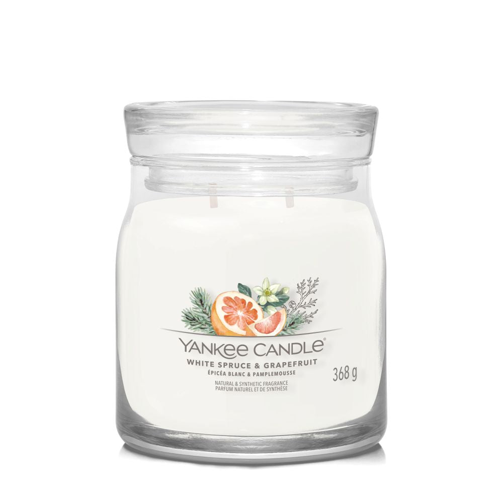 Yankee Candle® Signature vidutinė žvakė – White Spruce & Grapefruit