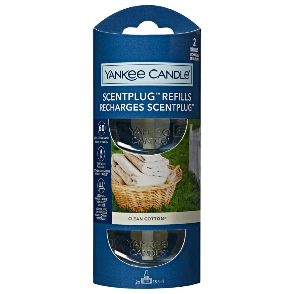 Yankee Candle Kvapų papildymas ScentPlug prietaisui – Clean Cotton® (2vnt)